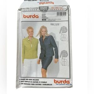 Vintage Y2K, uncut, factory folded Burda jacket pattern 8905, size 6-18